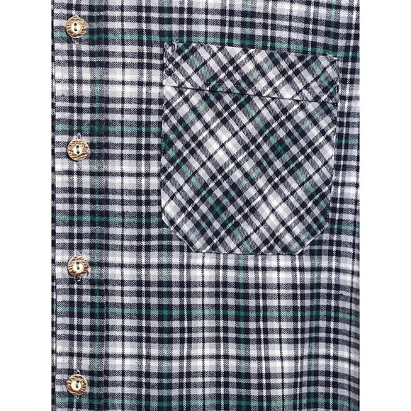 VNT OS Trachten Men XXL EU45/46  Flannel Cotton Navy Green Western Rustic Alpine - Picture 8 of 16